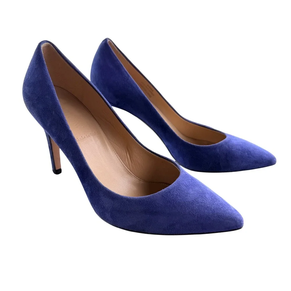 J.Crew Womens Size 7 EVERLY Purple/Blue Suede Pointed Toe Pumps Italy Size 7